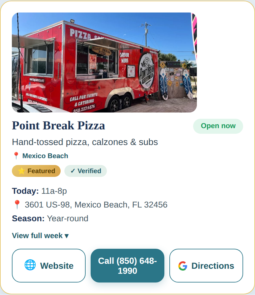 Featured listing example