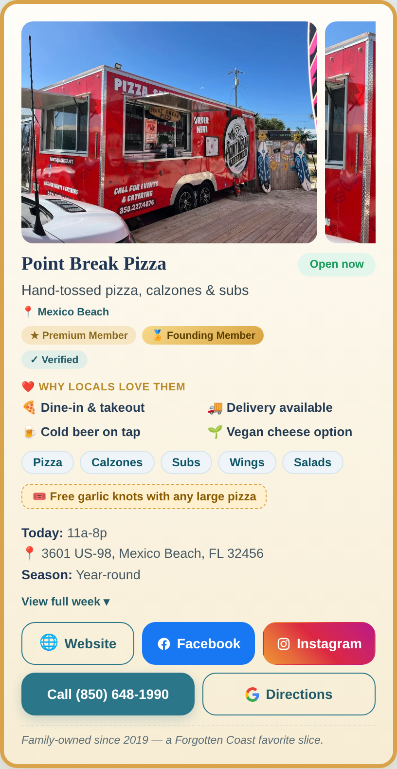 Premium listing example